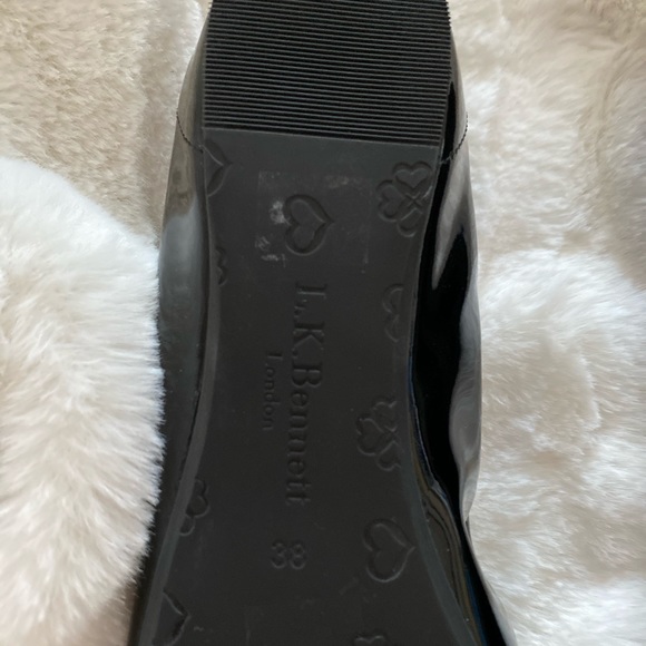 LK Bennett black patent flat with bow Suki size 38 - Picture 7 of 8